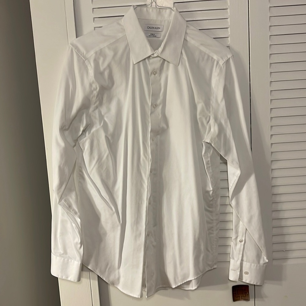 Men’s White Dress Shirt by Calvin Klein